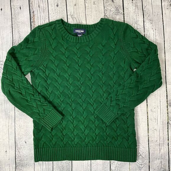 LANDS’ END Drifter Green Sweater - Picture 1 of 3